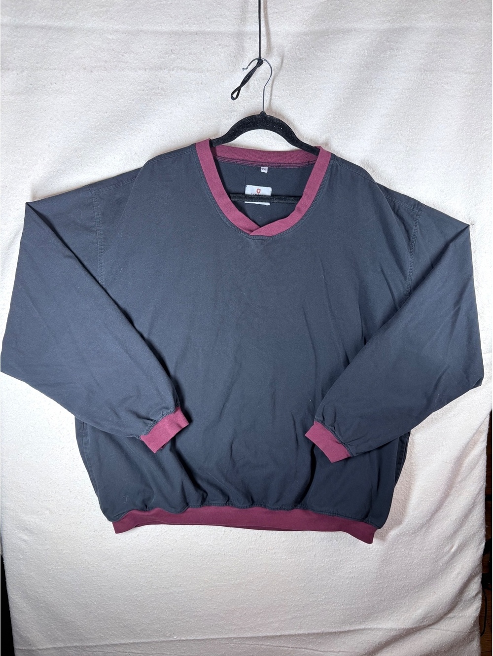 Tyndale FR Flame Resistant V-Neck Pullover Shirt 2XL Arc Rated USA Gray Burgundy - Picture 2 of 6